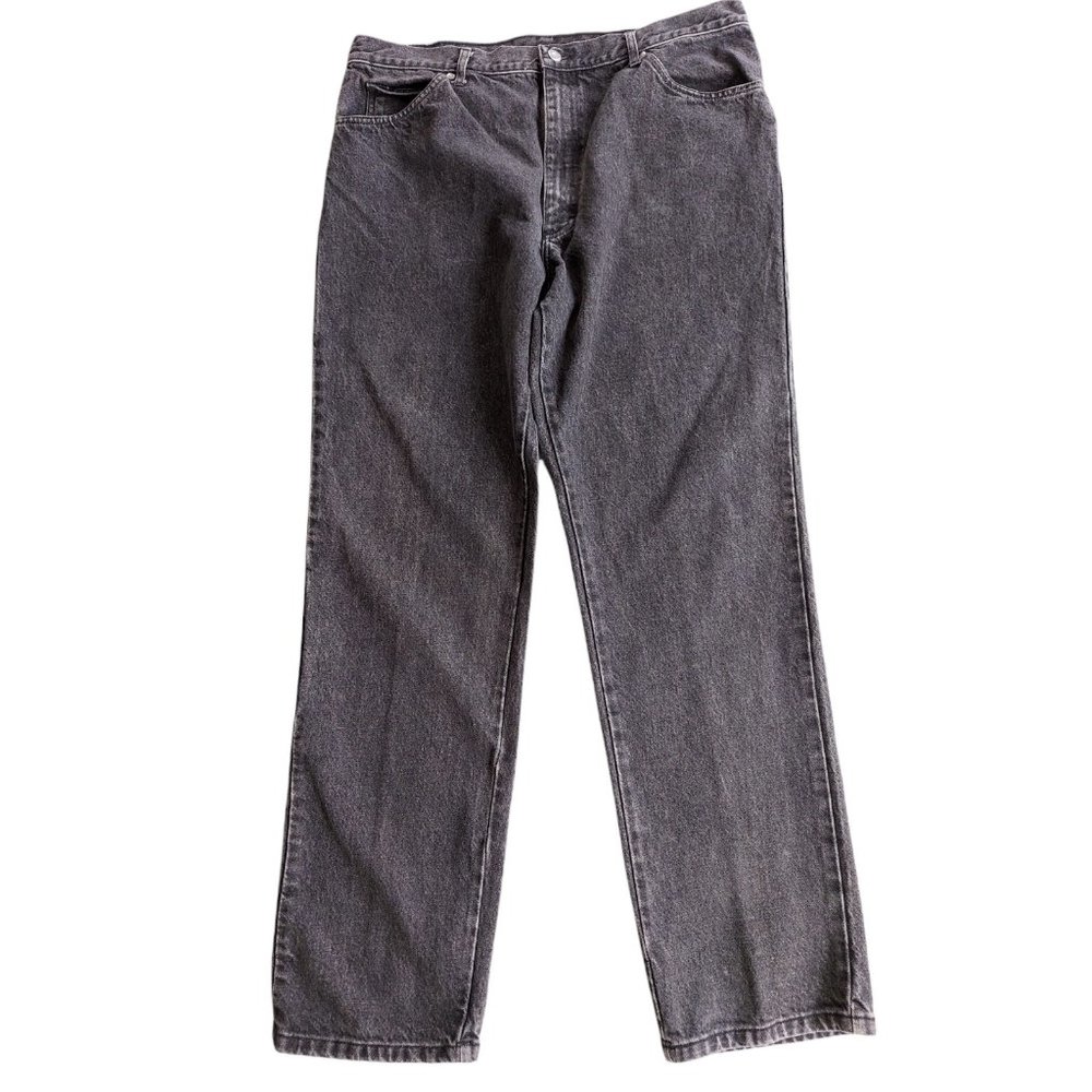 VTG LEE Men's Black Acid Stone Wash Jeans Size 38 x 32 Made In USA 80's